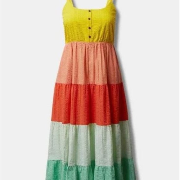 Torrid Dresses & Skirts - NWT Maxi Tiered Colorblock Dress